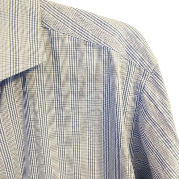 Isacc Mizrahi Mens M Blue Stripe Long Sleeve Button Down - Picture 3 of 6